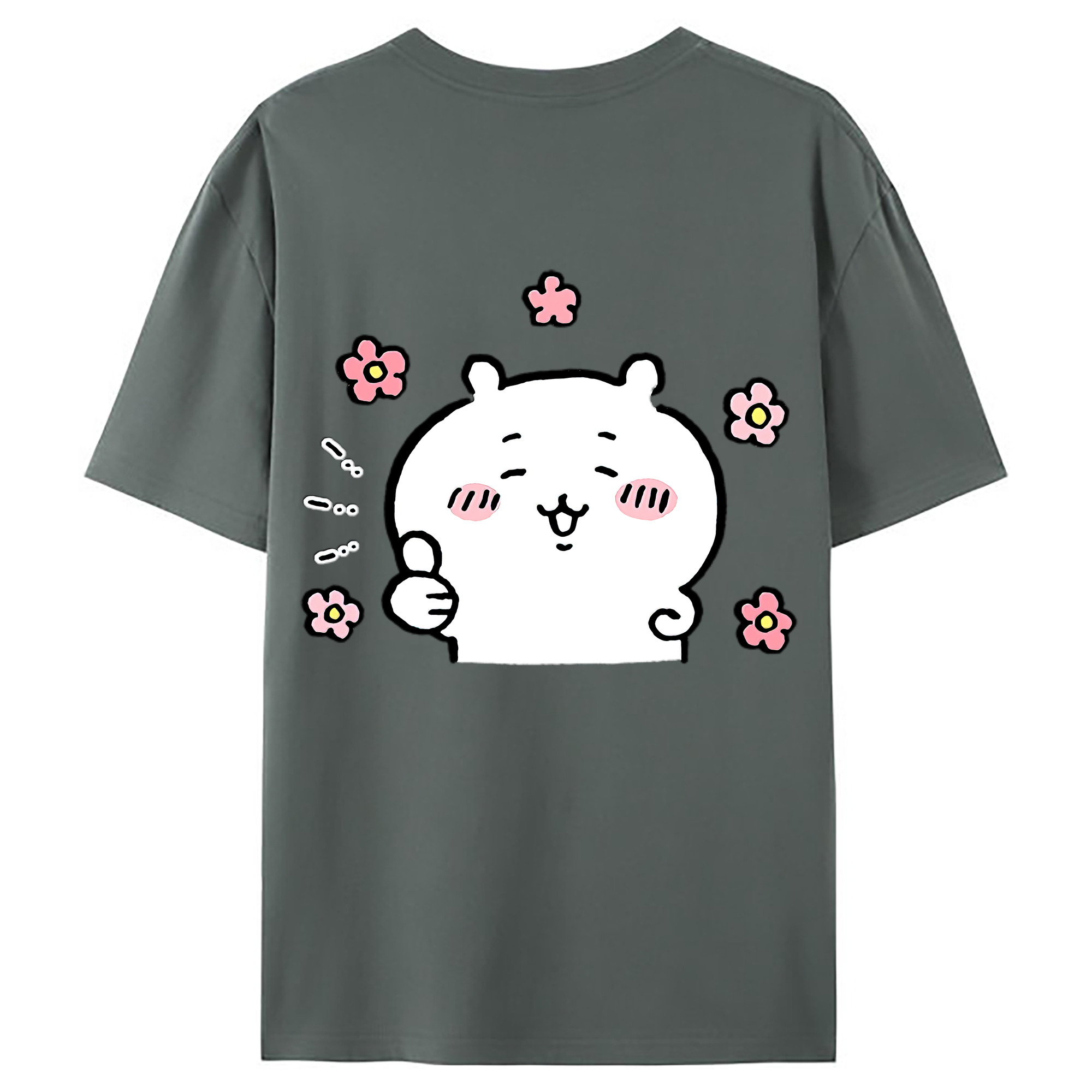 （画像用） ちいかわ ちいかわ Chii-kawa chiikawa 綿100％ メンズ半袖Tシャツ（バックプリント） 通気性